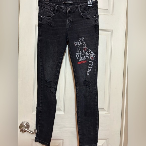 ZARA TRAFALUC punk rock jeans SIZE 4 - Picture 4 of 11